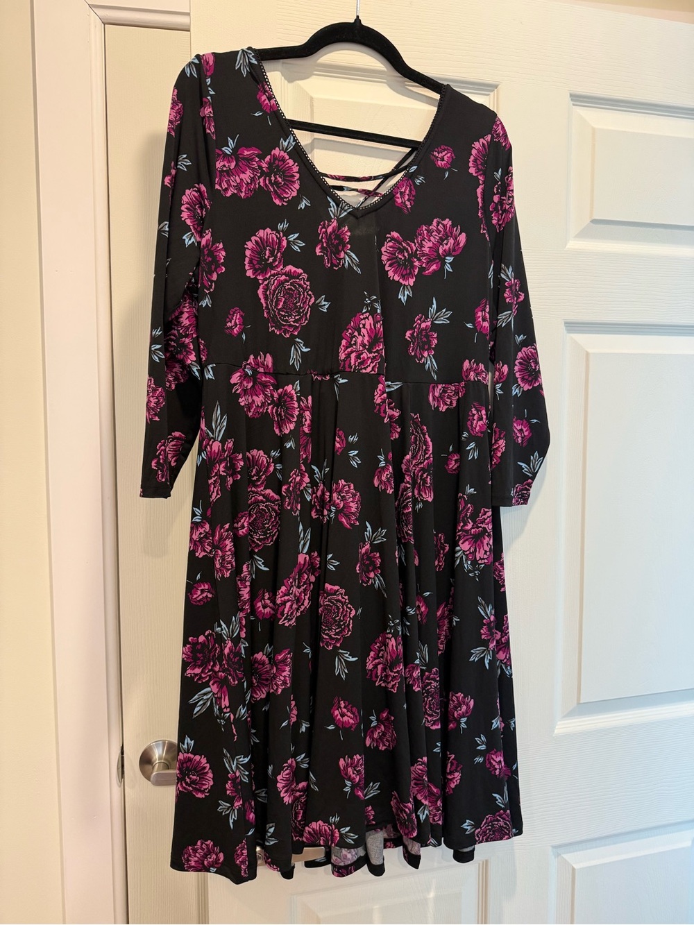 torrid Black Dress with Pink Floral Print